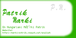 patrik marki business card